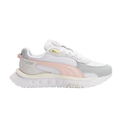 Pre-owned Puma Wmns Wild Rider Rollin' 'blue Fog White'