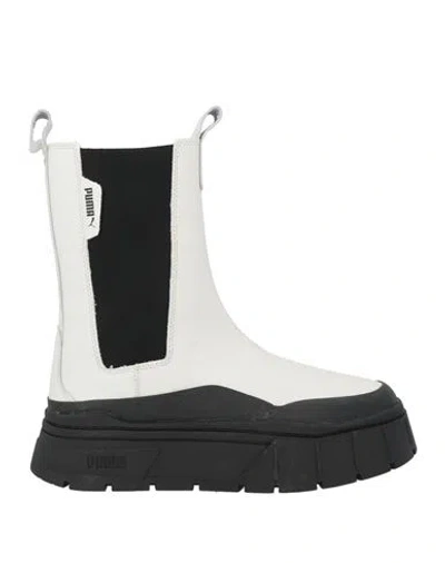 Puma Woman Ankle Boots White Size 6 Leather