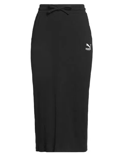 Puma Woman Midi Skirt Black Size M Cotton, Polyester, Elastane