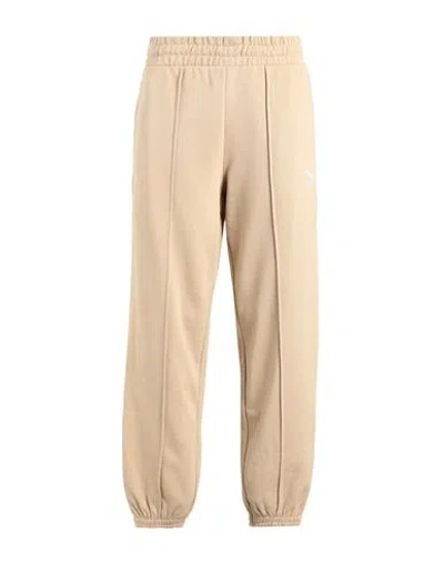 Puma Woman Pants Sand Size L Cotton In Beige