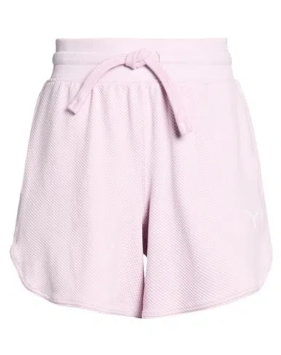 Puma Woman Shorts & Bermuda Shorts Lilac Size Xs Cotton, Polyester, Elastane In Pink