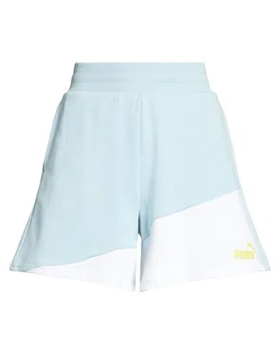 Puma Woman Shorts & Bermuda Shorts Sky Blue Size S Cotton, Polyester