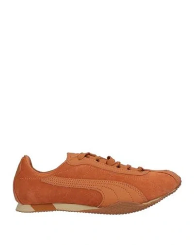 Puma Woman Sneakers Camel Size 6.5 Leather In Black