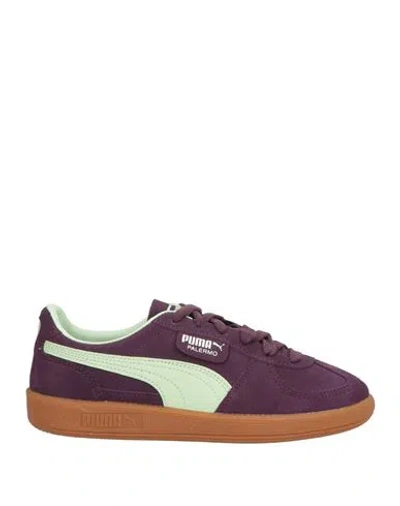 Puma Woman Sneakers Dark Purple Size 7.5 Leather In Multi