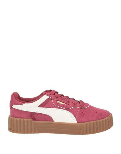 Puma Woman Sneakers Garnet Size 6.5 Leather In Red