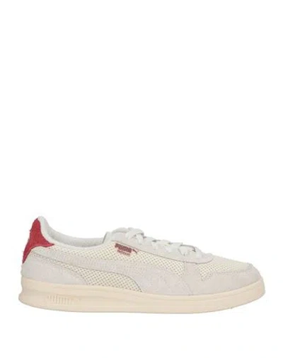 Puma Woman Sneakers Ivory Size 8 Leather, Textile Fibers In White