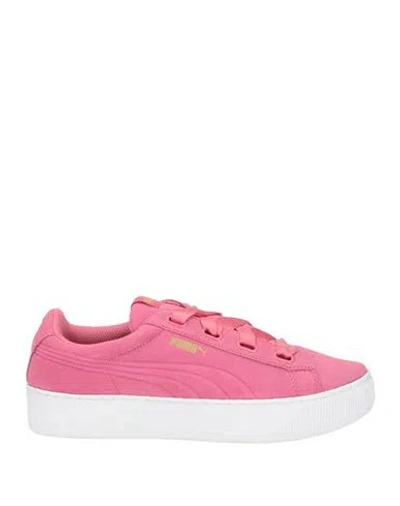 Puma Woman Sneakers Pink Size 9.5 Leather In Multi