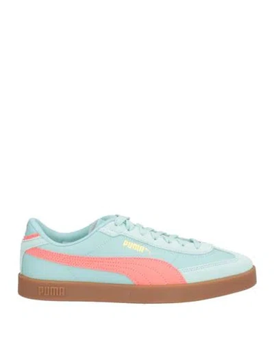 Puma Woman Sneakers Turquoise Size 7.5 Leather, Synthetisches Material In Blue