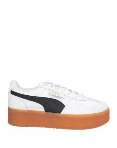 Puma Palermo Elevata Platform Sneakers In White Gum