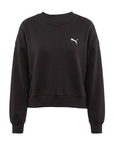Puma Woman Sweatshirt Black Size S Cotton, Elastane In Multi