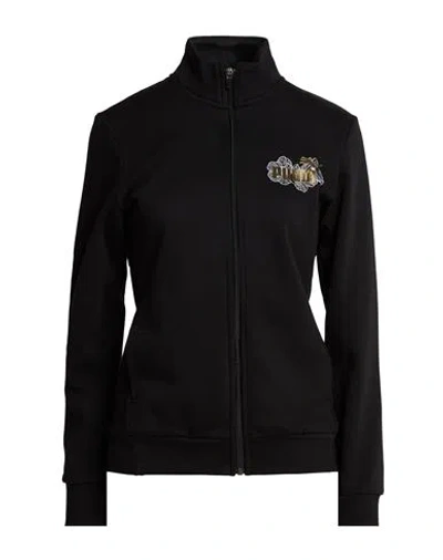 Puma Woman Sweatshirt Black Size Xs Cotton, Polyester