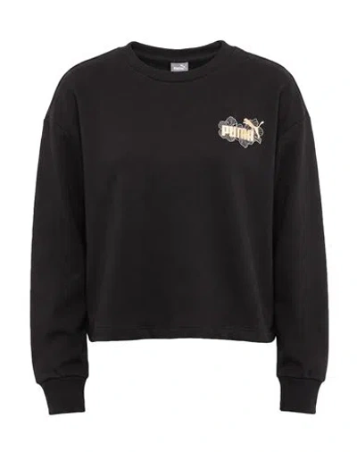Puma Woman Sweatshirt Black Size Xxs Cotton, Polyester