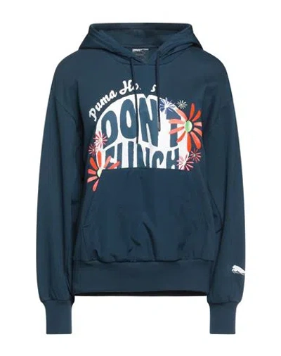 Puma Woman Sweatshirt Deep Teal Size Xs Cotton, Polyester In Green