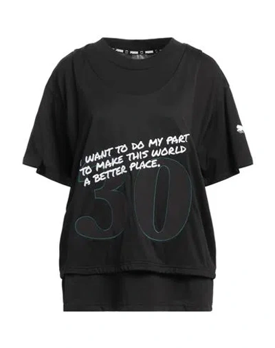 Puma Woman T-shirt Black Size Xs Polyester, Cotton, Elastane, Nylon