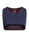 Puma Woman Top Navy Size Xl Polyester, Elastane In Navy Blue