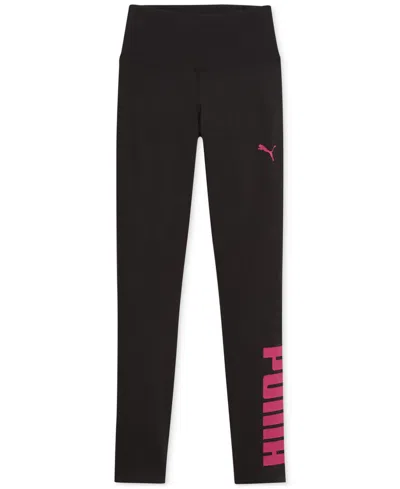 Puma Women's Athletic Graphic Full-length Leggings In  Black-garnet Rose