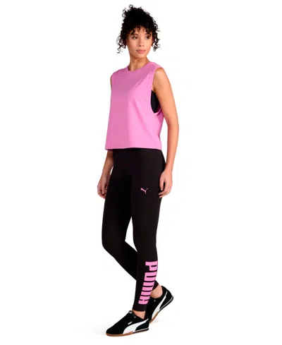 Puma Women's Athletic Graphic Full-length Leggings In Black