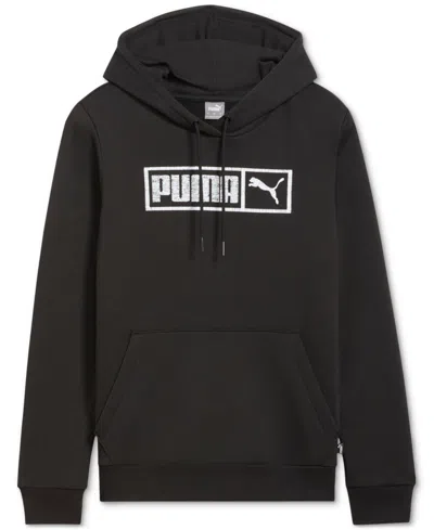 Puma Women's Bar Up Logo Pullover Hoodie In Black