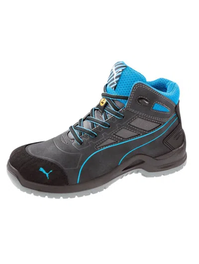 Puma Women's Beryll Mid Work Shoes Steel Toe In Black/blue