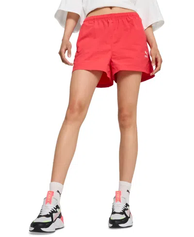Puma Women's Classic A-line Woven Shorts In Tart Cherry