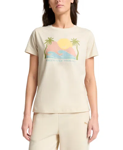 Puma Women's Cotton Wellness Graphic-print Crewneck Tee In Neutral
