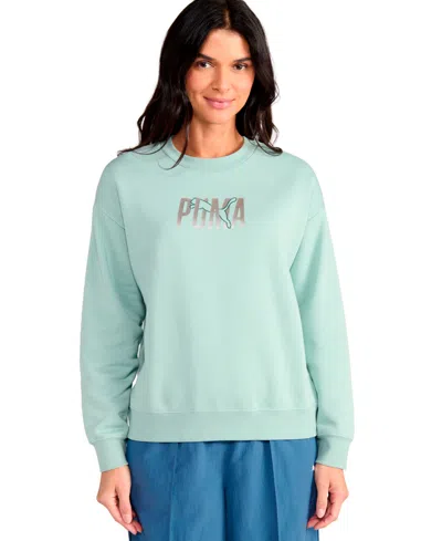 Puma Women's Crewneck Sweatshirt In Green