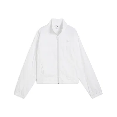 Puma Women's Dare To Oversized Full-zip Woven Jacket In White