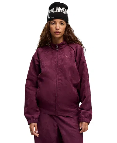 Puma Women's Ess Elevated Darling Floral Water-resistant Track Jacket In Animal Print