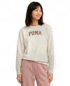 Puma Women's Ess Elevated Sequin Pullover Sweatshirt In White