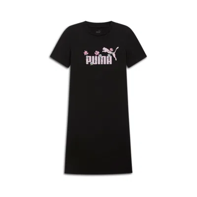 Puma Women's Ess Slim Tee Floral Dress In Black