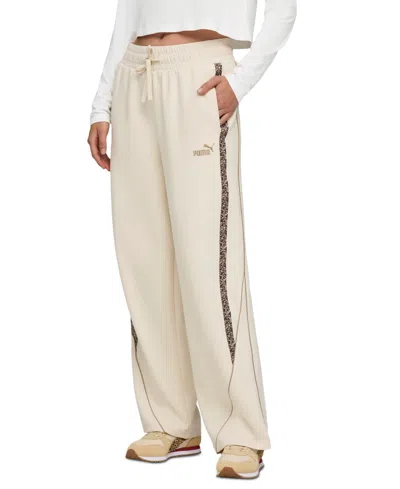 Puma Women's Essential Animal Straight-leg Pants In Neutral