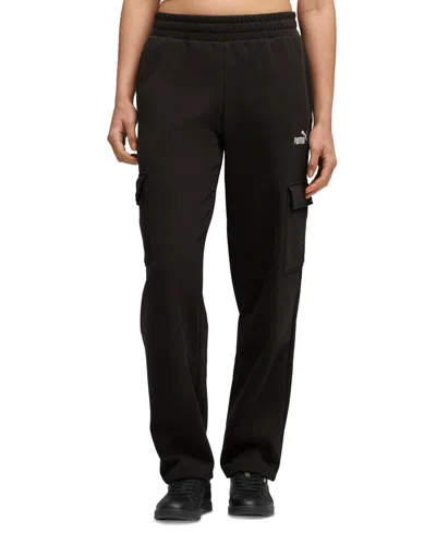 Puma Essentials Relaxed Barrel Cargo Pants In Black