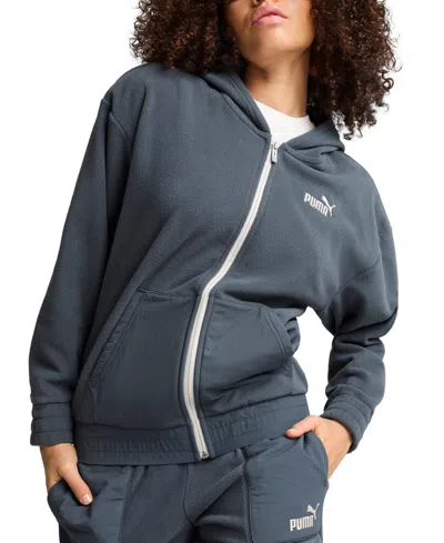 Puma Women's Essential Contrast Tape Logo Hoodie In Grey