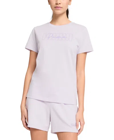Puma Women's Essential Cotton Admire Script-logo T-shirt In Wild Berry