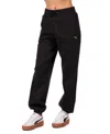Puma Women's Essential Elevated Satin Regular Fit Sweatpants In Black