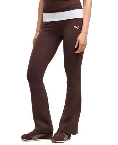 Puma Women's Essential High-waist Flare-leg Leggings In Brown