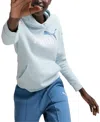 Puma Women's Essential+ Logo Fleece Hoodie In Frosted Dew