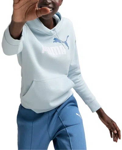 Puma Women's Essential+ Logo Fleece Hoodie In Frosted Dew