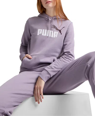 Puma Women's Essential+ Logo Fleece Hoodie In Pale Plum