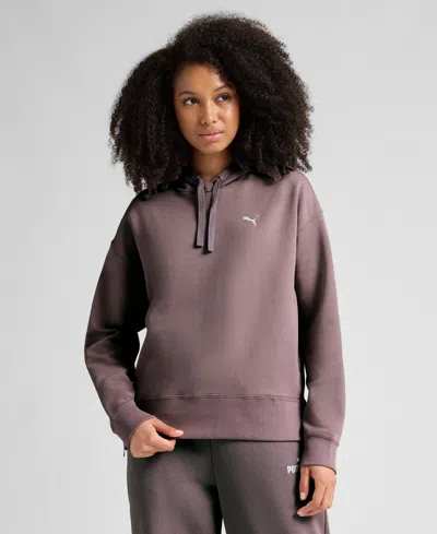 Puma Women's Essential Loose Fit Double Zip Hoodie In Brown
