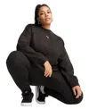 Puma Women's Essential Oversized Crew Fleece Sweatshirt In Black