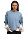 Puma Women's Essential Oversized Crew Fleece Sweatshirt In Multi