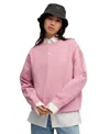 Puma Women's Essential Oversized Crew Fleece Sweatshirt In Pink