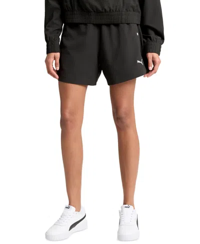 Puma Women's Essential Ripstop Faux-snap Shorts In  Black