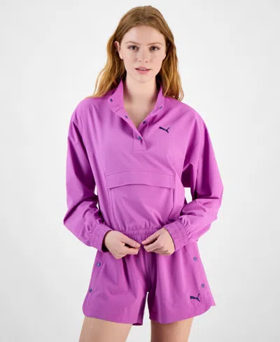 PUMA WOMEN'S ESSENTIAL RIPSTOP SNAP-PLACKET JACKET
