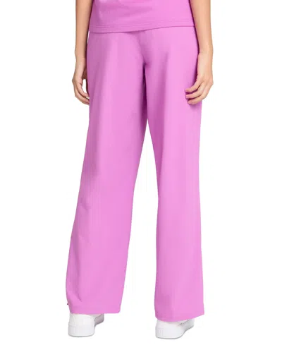 Puma Women's Essential Water-repellent Ripstop Straight Pants In Wild Berry,blue Crystal