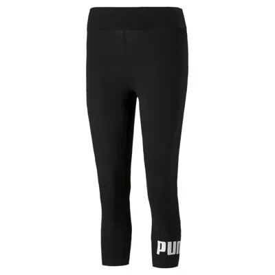 Puma Women's Essentials 3/4 Logo Leggings In Black
