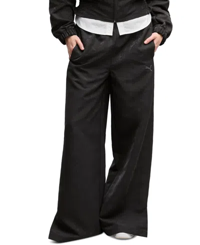 Puma Women's Essentials Elevated Darling Wide-leg Pull-on Pants In  Black