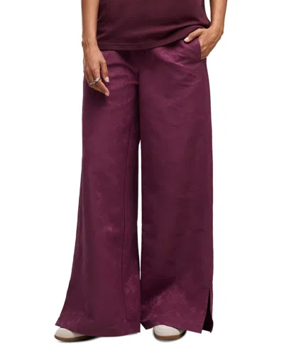 Puma Women's Essentials Elevated Darling Wide-leg Pull-on Pants In Ruby Noir