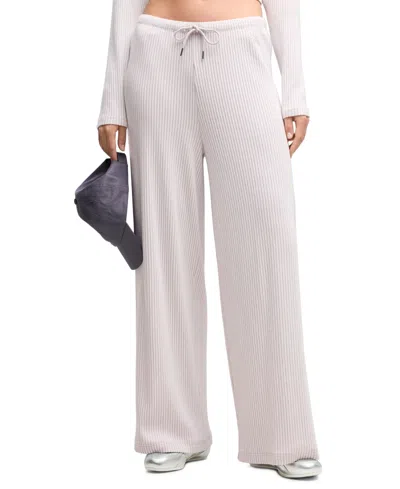 Puma Women's Essentials Ribbed Wide-leg Pants In Misty Pink Heather